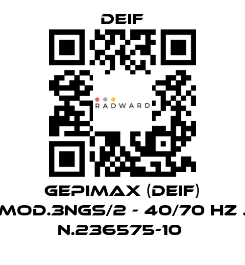 Deif-GEPIMAX (DEIF) MOD.3NGS/2 - 40/70 HZ . N.236575-10  price