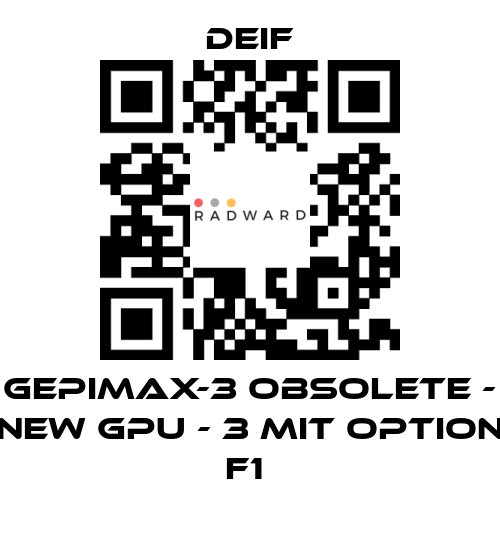 Deif-GEPIMAX-3 OBSOLETE - NEW GPU - 3 MIT OPTION F1  price