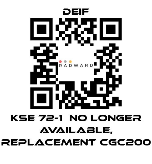 Deif-KSE 72-1  no longer available, replacement CGC200 price