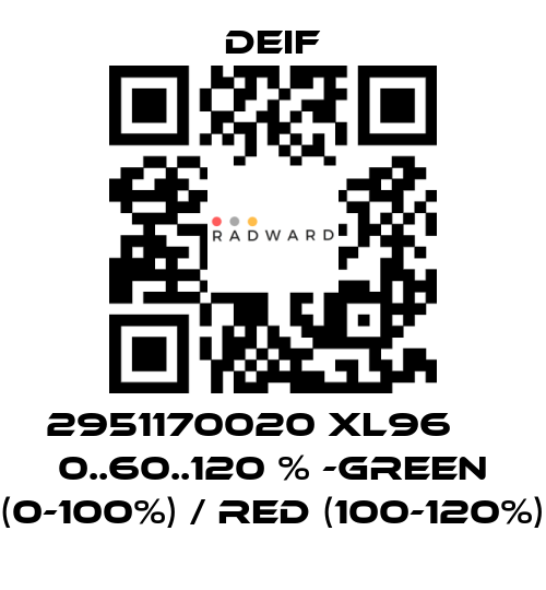Deif-2951170020 XL96     0..60..120 % -green (0-100%) / red (100-120%) price