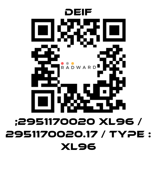 Deif-;2951170020 XL96 / 2951170020.17 / Type : XL96 price