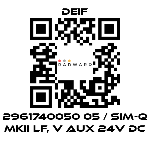 Deif-2961740050 05 / SIM-Q MKII LF, V aux 24V DC price