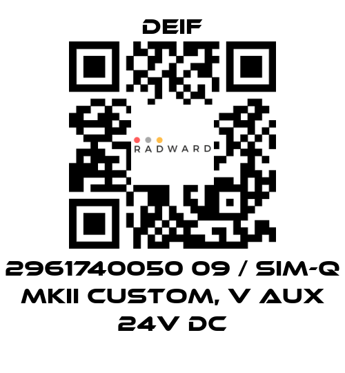 Deif-2961740050 09 / SIM-Q MKII CUSTOM, V aux 24V DC price