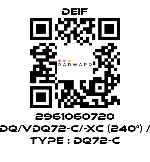 Deif-2961060720 DQ/VDQ72-c/-xc (240°) / Type : DQ72-c price