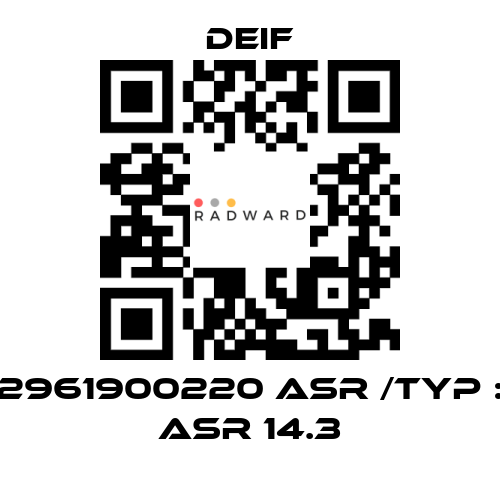Deif-2961900220 ASR /Typ : ASR 14.3 price