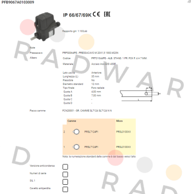 Ter Tecno Elettrica Ravasi-PFB9067A0103009 price
