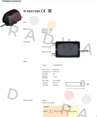 Ter Tecno Elettrica Ravasi-PFD9067A0300007 price